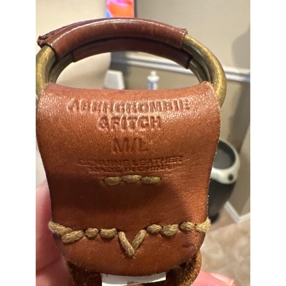 Womens Abercrombie & Fitch Genuine Leather Brown Woven Belt. Size M/L - Picture 3 of 4